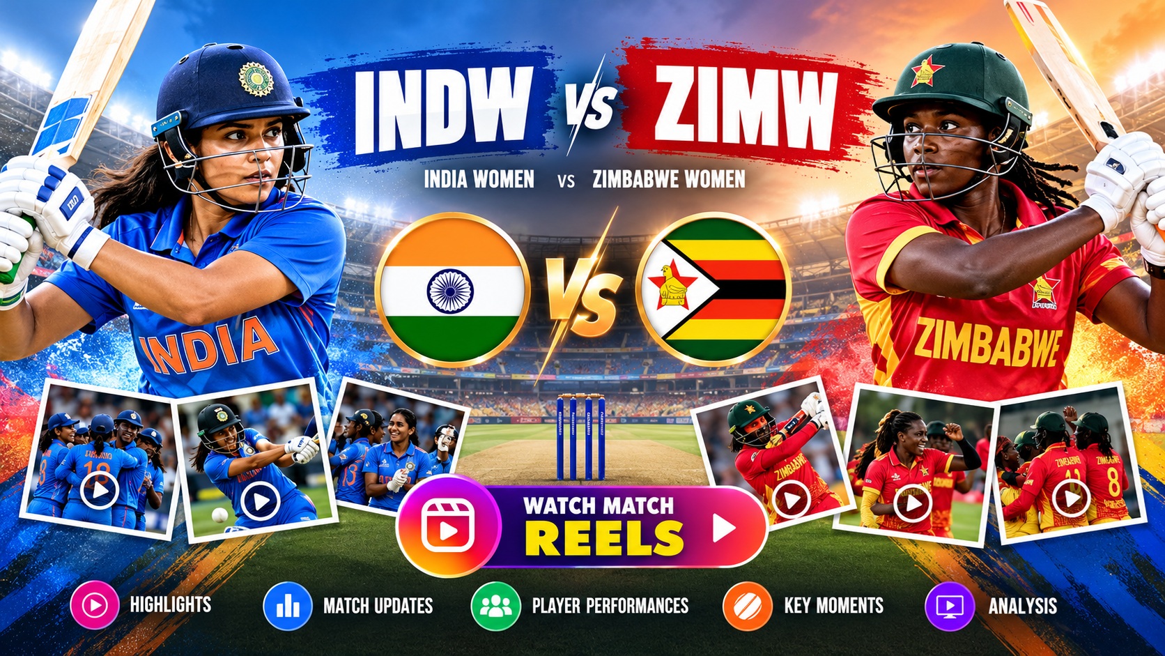 INDW vs ZIMW: India Women vs Zimbabwe Women Highlights, Reels & Analysis